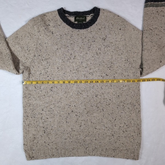 VTG Eddie Bauer Mens Wool Donegal Sweater Large Angora Rabbit Grandpacore Heavy - Picture 5 of 9